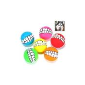 Balle pour chien,Lot de 6 balles de Chien Amusantes pour Chien Motif Dents de mâchage sonore pour Chien Balles interactives Guazhuni (Couleur