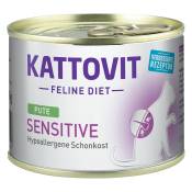 6x185g Sensitive dinde Kattovit - Pâtée pour chat