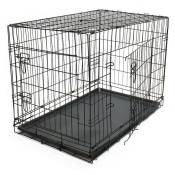 Le Poisson Qui Jardine - Cage Caisse de transport xxl pliable en métal pour petits animaux - Noir