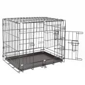 Sunfay Cage pour chien animaux Métallique portable pliante noir 61x 46 x 48 cm
