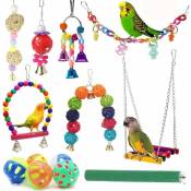 12 Paquets Jouets pour Oiseaux Perroquet Swing Toys