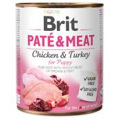 12x800g Megapack Brit Paté & Meat Puppy, nourriture humide pour chiens au poulet et à la dinde
