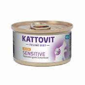 12x85g Sensitive poulet Kattovit - Pâtée pour chat