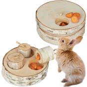2 jouets pour lapin et cochon d'Inde , stimule l'intelligence, bois, favorise l'activité, nature - Relaxdays