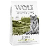 2kg Senior Green Fields, agneau Wolf of Wilderness Croquettes chien + 1 kg offert !