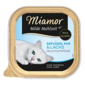 6x100g Milde Mahlzeit volaille pure, saumon Miamor - Nourriture pour Chat
