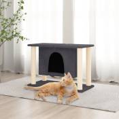 Arbre pour chats avec tiagraffi en hauteur de sisal 50 cm différentes couleurs couleur : Gris foncé