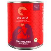 Herrmann's Menu Bio Classic 6 x 800 g pour chien - bœuf bio, patates douces bio