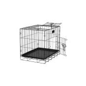 Springos - Cage de chenil pour animaux, enclos métallique pour chien ou chat de taille s 60 x 50 x 42 cm