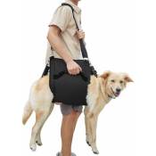 Harnais de transport pour chien, sac à dos d'urgence pour soutien et rééducation des jambes de l'animal domestique (XL, noir)