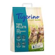 Litière Tigerino Plant-Based Tofu senteur lait pour chat - 2 x 4,6 kg