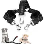 Modern Manor - Laisse double pour chien, double ceinture de sécurité réglable pour animal domestique avec bande élastique et réfléchissante pour 2