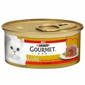 24x85g Cœur fondant : bœuf Gourmet Gold pour chat