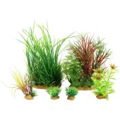 Jalaya n°4 plantes artificielles 6 pieces h 18 cm Plantkit décoration d'aquarium Zolux Vert