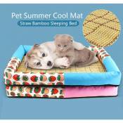 Niche et igloo pour chat Pet Summer Cool Mat Straw