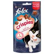 3x45g Crispies : saumon, truit Felix Friandises pour chat + 1 paquet offert !
