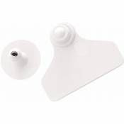 Boucles de marquage Ukaflex large+bouton nue blanc x20 - Blanc