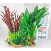Déco plantkit idro n°2. plantes artificielles. 6 pieces. h 27 cm. décoration d'aquarium. Zolux