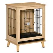 PawHut Cage pour chien sur pied plateau amovible porte