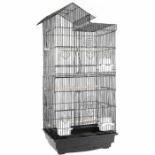 Portable Volière Cage de fer 46*35.5*99cm Conception du toit - Cage à Oiseaux en Fil Portable