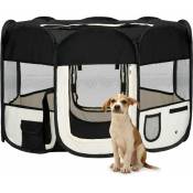 Vidaxl - Parc pliable pour chien avec sac de transport Noir 110x110x58cm