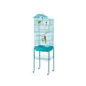 Yaheetech - Cage Oiseaux intérieur Portable Poignée Volière 46 x 36 x 159 cm avec Toit Équipé 3 Perchoir en Bois 4 Mangeoires 3 Jouets et 1 Swing