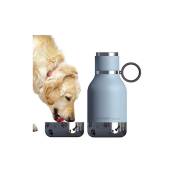 Asobu gamelle pour chien attachée à une bouteille isotherme en acier inoxydable 1 litre, bleu Ad-n-art Inc. SDB1 blue