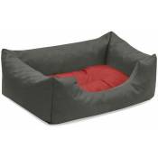 BedDog® MIMI lit pour chien,coussin,panier pour chien:S, RED-ROCK (gris/rouge)