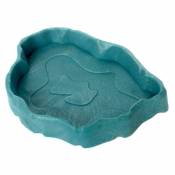 Bol de nourriture pour reptile plat d'eau en plastique peu profond terrarium décoration d'aquarium (bleu lac)