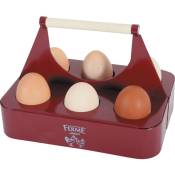 Porte œufs en métal grenat 21.5 x 15 x 14.5 cm basse cour Zolux Rouge