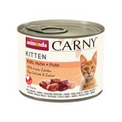 Lot animonda Carny Kitten 12 x 200 g pour chaton - veau, dinde, poulet
