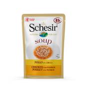 6x85g Schesir Soup poulet, potiron - Pâtée pour chat