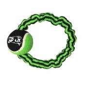 corde élastique ronde + balle de tennis h9.5*2.5*2.5cm - 1 coloris vert/noir