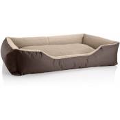 Lit pour chien Beddog TEDDY,canapé,coussin, panier corbeille lavable avec bordure:XXL, melange (brun/beige)