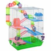 PawHut Cage pour hamster souris rongeur 4 étages avec