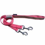 Bobby Papagayo Double Laisse pour Chien Rose Taille