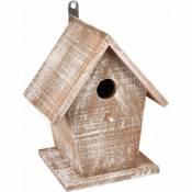 Nichoir pour oiseaux GIO en bois . 19 x 15 x 23 cm. blanc /brun. - Flamingo Pet Products