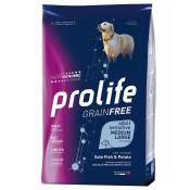 10 kg Dog Prolife Adult M/L Grain Free Sole Fish&Potato nourriture pour chien sèche