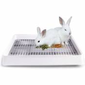 Bac à litière pour lapin surdimensionné avec grille bac à litière pour chat en cage bac à litière pour lapin surdimensionné