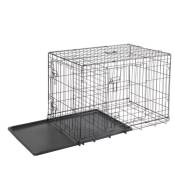 Cage pliable pour chats et chiens de 36 pouces avec séparateur et plateau en plastique - Noir