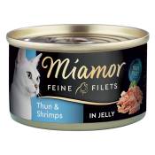 24x100g Filets Fins thon blanc, crevettes Miamor -