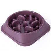 Gamelle Anti Glouton Chien avec Base Antidérapante FONGWAN Favorise Une Alimentation Saine Et Une Digestion Lente - Violet