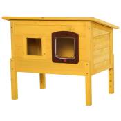 PawHut Maison pour chat en bois niche d'extérieur