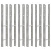 vidaXL Piquets de clôture 6 pcs Argenté 7x6x60 cm