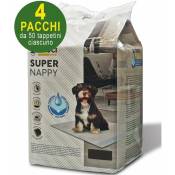 200 tapis hygiéniques pour chiens Super Nappy 60X90 cm - 4 paquets de 50 chacun
