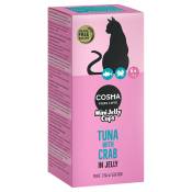 Lot Cosma Mini Jelly Cups 24 x 25 g pour chat - thon/crabe