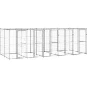 Vidaxl - Chenil extérieur Acier galvanisé avec toit 12,1 m²