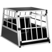 Cadoca - Cage de transport pour animaux domestiques noir argent caisse chien boîte grille Cage pour animaux m