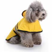 Xidjuikm - Manteau de pluie réfléchissant pour chien de petite, moyenne et grande taille, imperméable avec capuche (couleur : jaune, taille : 2Xl)