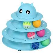 1 pc jouet pour chat rouleau 3 niveaux plateau tournant chat jouets balles avec six balles colorées interactif chaton amusant exercice mental